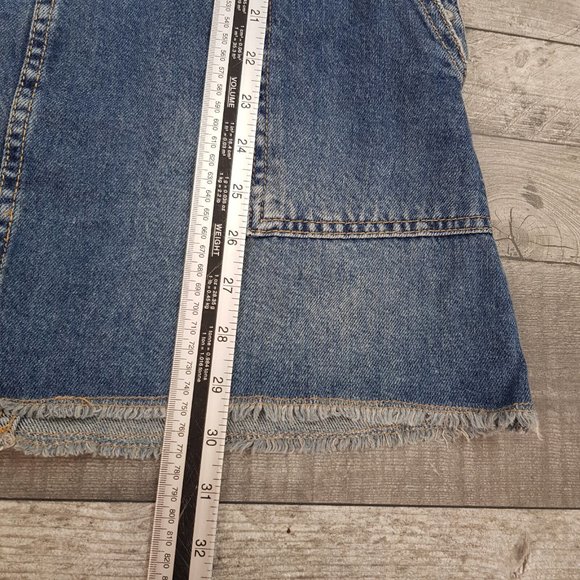Free People Denim Dungaree Dress Small UK 10 Blue Mid Wash Coverall Casual BN - Picture 5 of 10
